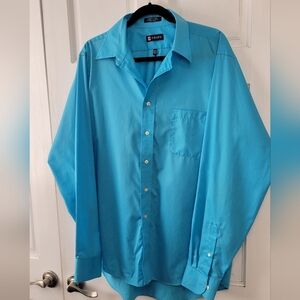 CHAPS Classic Fit Twill Button Down Wrinkle Free Dress Shirt- Men's Size 16/16.5